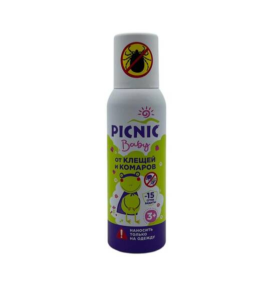 PICNIC BABY SPREY OT KLISEY I KOMAROV 15 SUTOK 125ML 1007 - 1