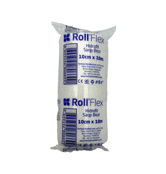 Roll Flex Hidrofil sarğı bezi-steril bint 10sm-10m - ROLL