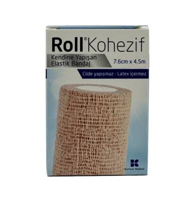 Roll Kohezif yapışqanlı elastik sarğı 7,6sm-4,5m - ROLL