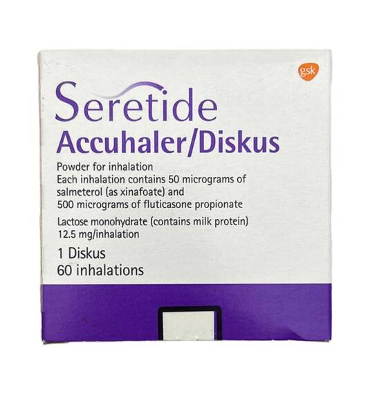 SERETIDE AKKUHALER/DISKUS 50/500MKG 60 DOZ - 1