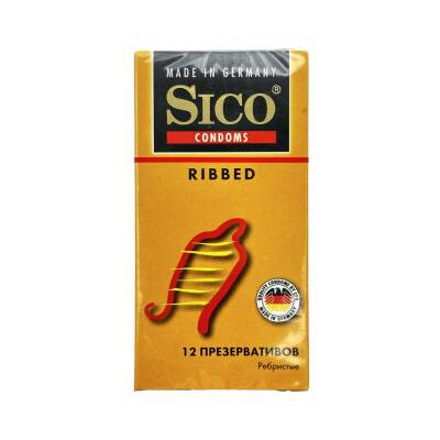 Sico halqalı və yivli prezervativ 12 ədədli. - SICO