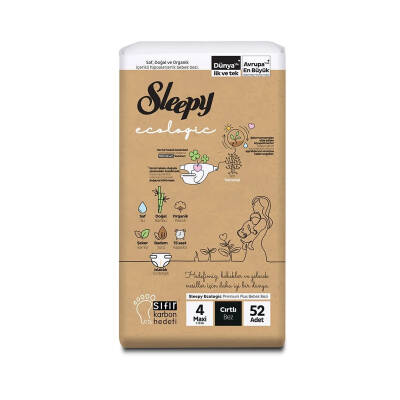 Sleepy Ecologic Maxi 4 52 ədədli uşaq bezi - SLEEPY