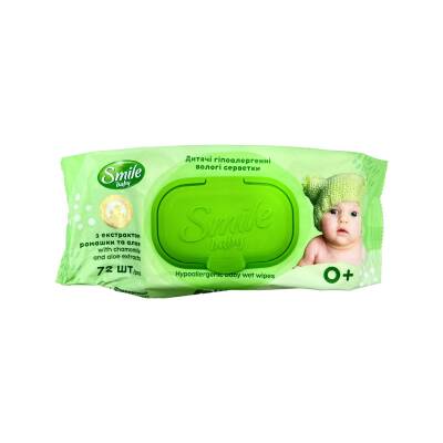 Smile Çobanyastığı/Aloe Tərkibli Nəm salfet N72 - SMILE