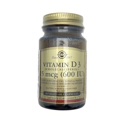 SOLGAR VITAMIN D3 15MCG 600 IU N60 - SOLGAR