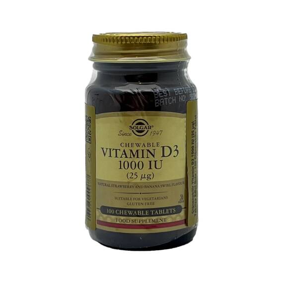 SOLGAR VITAMIN D3 25MCG 1000 IU N100 SOFTGEL - 1