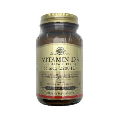 SOLGAR VITAMIN D3 55MCG 2200IU N100 CAP - SOLGAR