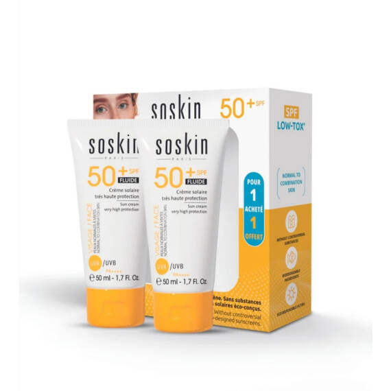 Soskin 2243 SPF 50+ Fluid Sunscreen Bundle 1+1 50 ml+50 ml - 1