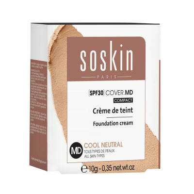 SOSKIN 9945 FOUNDATION CREAM COOL NEUTRAL SPF30 COVER MD COMPACT 10GR - 