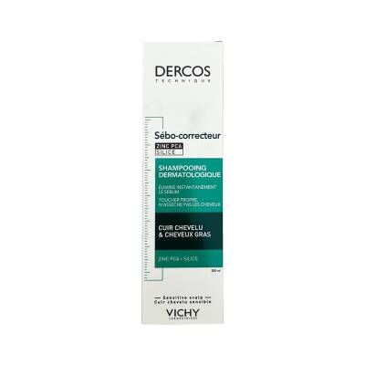 Vichy Dercos Sebo Control Yağlı Saçlar üçün Tənzimləyici Şampun, 200 ml