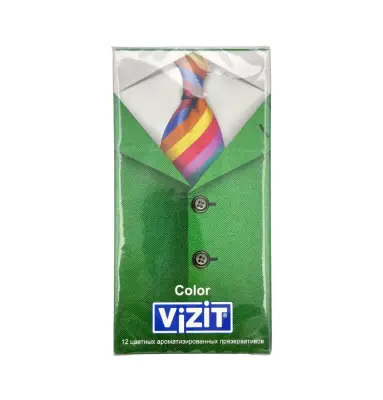 Vizit rəngli prezervativ 12 ədədli. - 2