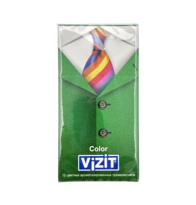 Vizit rəngli prezervativ 12 ədədli. - VIZIT