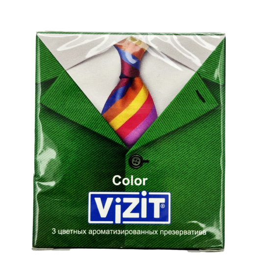 Vizit rəngli prezervativ 3 ədədli. - 1