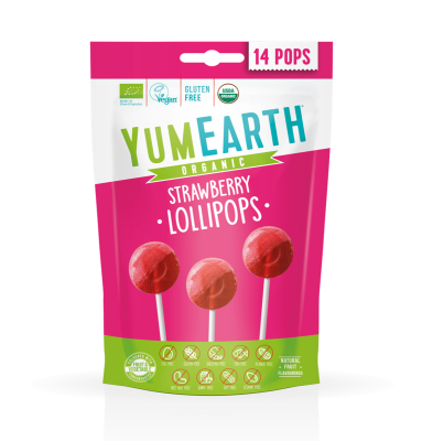 Yumearth orqanik lollipoplar çiyələk N14 - YUMEARTH