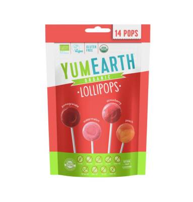 Yumearth orqanik lollipoplar qarpız-şafatlı N14 - YUMEARTH