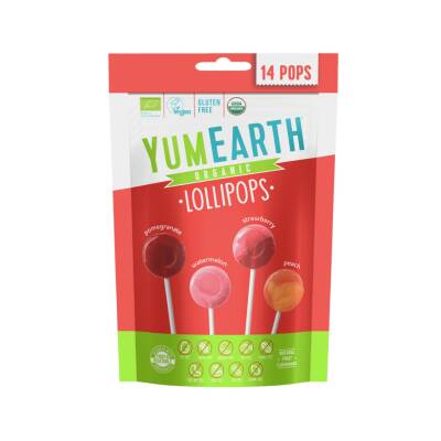 Yumearth orqanik lollipoplar qarpız-şafatlı N14 - YUMEARTH